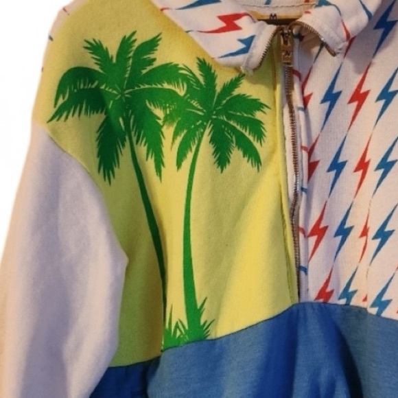 Aviator Nation Palm Tree Tropical Quarter Zip Sweatshirt NWT RARE oversized - Picture 4 of 9
